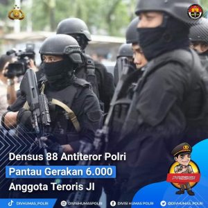 Densus 88 Antiteror Polri Pantau Gerakan 6.000 Anggota Teroris JI