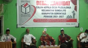 Debat kandidat calon kepala Desa Pilolalenga Kec-Dungaliyo, Semua Calon Berkomitmen Untuk Memajukan Desa