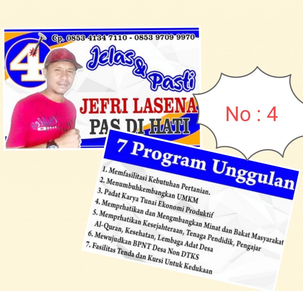 Gerak politik Jefri Lasena calon kepala Desa Pilolalenga No 4 Optimis dengan 7 Program Unggulan