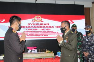 Kasrem 133 Nani Wartabone Hadiri Perayaan HUT Bhayangkara Ke-75