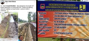 Proyek Pekerjaan Drainase Dana PEN di Molowahu Tibawa Diprotes, Warga Sebut Pekerjaan Amburadul