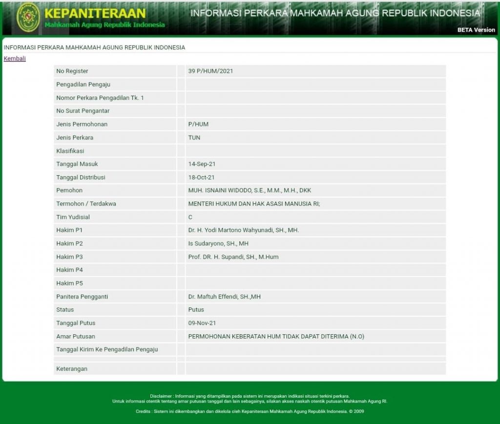 Mahkamah Agung Tolak Uji Materi AD/ART Partai Demokrat