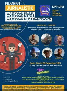 SPRI Hadirkan Wartawan Profesional di Pelatihan Pers 6 Desember 2021 