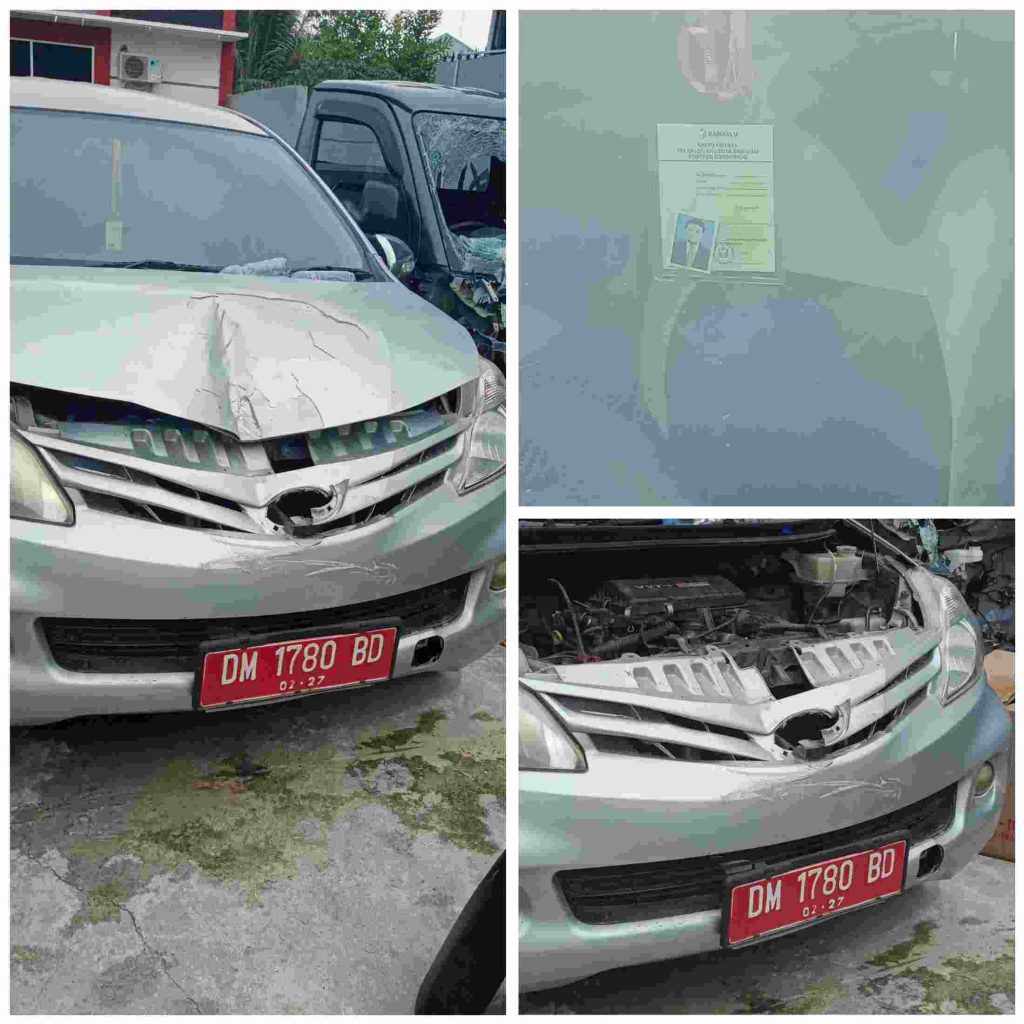 Mobil Dinas Milik Pemda Rusak Parah, Diduga Akibat Lalainya Komisioner Bawaslu Kabupaten Gorontalo