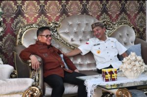 Bahas Kemajuan Ekonomi Daerah, Silaturahmi Marten Taha di Sambut Hangat Oleh Bupati Saipul