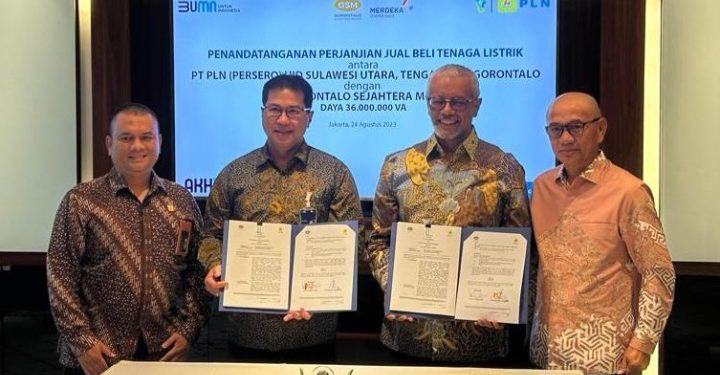 Bupati Pohuwato Saksikan Penandatangan Jual Beli Listrik Antara PLN dan PT.GSM