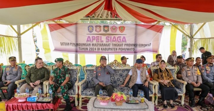 Dihadiri Bupati dan Wabub Pohuwato, Apel Siaga Satlinmas Tingkat Provinsi Gorontalo Dipimpin Sekdaprov