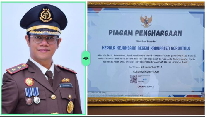 Program Jago Abangku Dapat Penghargaan, Kejari Kabupaten Gorontalo Cetak Prestasi Layanan Humanis