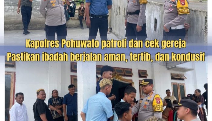 Kapolres Pohuwato Patroli dan Cek Gereja, Pastikan Ibadah Berjalan Aman dan Kondusif