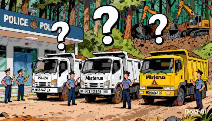 3 Dum Truk Misterius Titipan Krimsus Polda Sulut,Pihak Polres Kotamobagu Mengaku Tak Tahu Isinya