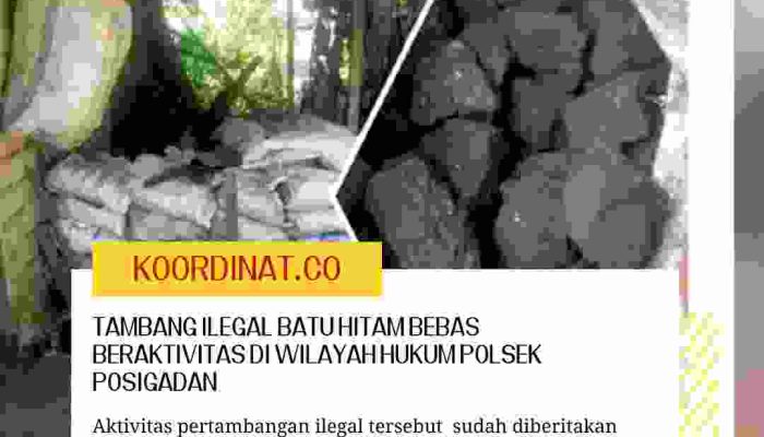 Pertambangan Batu hitam Ilegal di Wilayah Hukum Polsek Posigadan Bebas beraktifitas