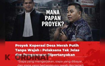 Proyek Koperasi Desa Merah Putih Tanpa Wajah: Pelaksana Tak Jelas,Berpotensi Berjalan di Luar Sistem Hukum