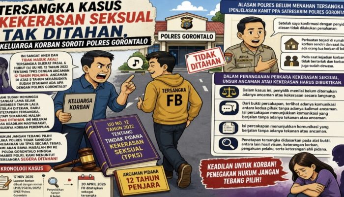 Tersangka Kasus Kekerasan Seksual Tak Ditahan, Keluarga Korban Soroti Polres Gorontalo