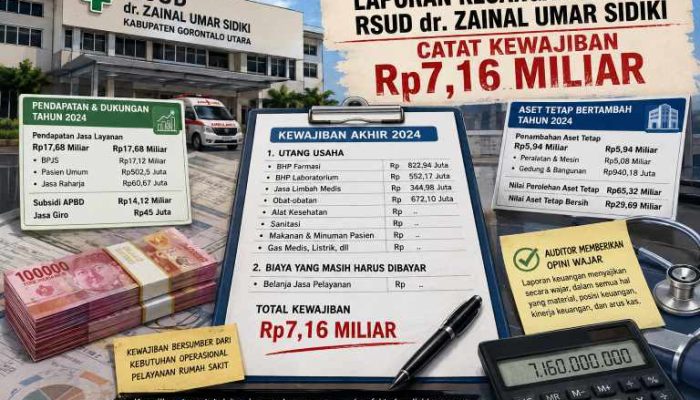 Di Tengah Pendapatan Rp17,68 Miliar dan Subsidi APBD Rp14,12 Miliar, RSUD Zainal Umar Sidiki Catat Kewajiban Rp7,16 Miliar