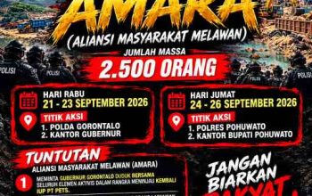 AMARA Serukan Aksi Massa 2.500 Orang, Soroti Penggunaan dan Pengawasan PETI di Pohuwato
