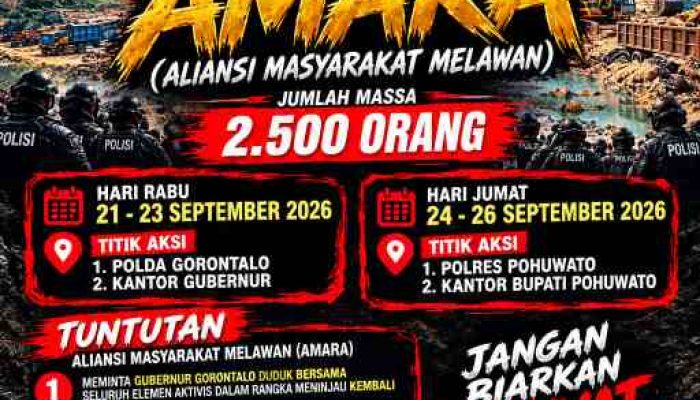 AMARA Serukan Aksi Massa 2.500 Orang, Soroti Penggunaan dan Pengawasan PETI di Pohuwato